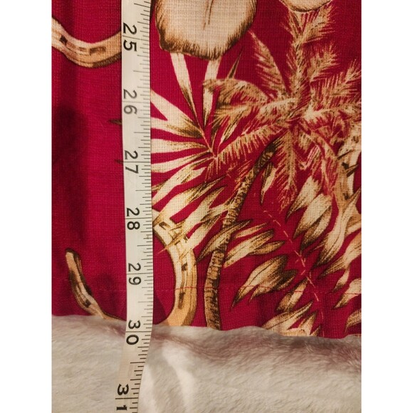 Roper Hawaiian Red Horseshoes Floral Western Button Short Sleeve Shirt Men Large - Picture 5 of 6